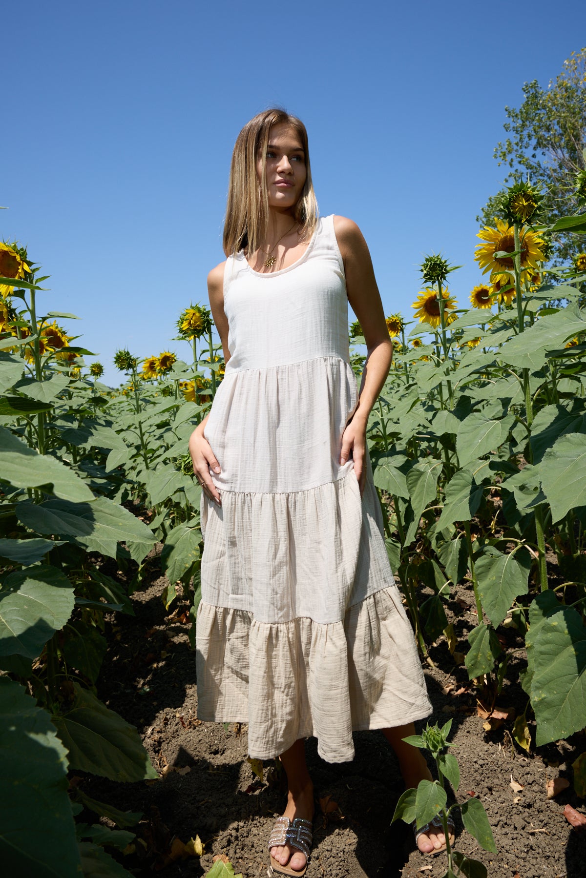 Gaia Layered Muslin Dress
