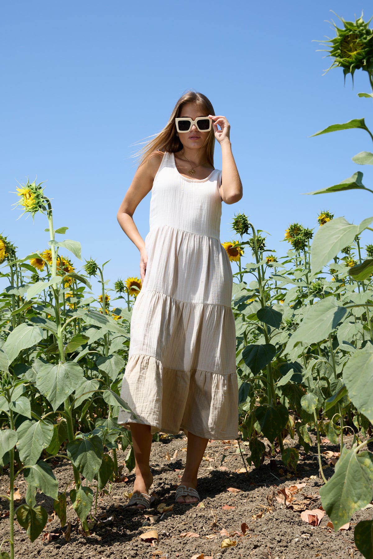 Gaia Layered Muslin Dress