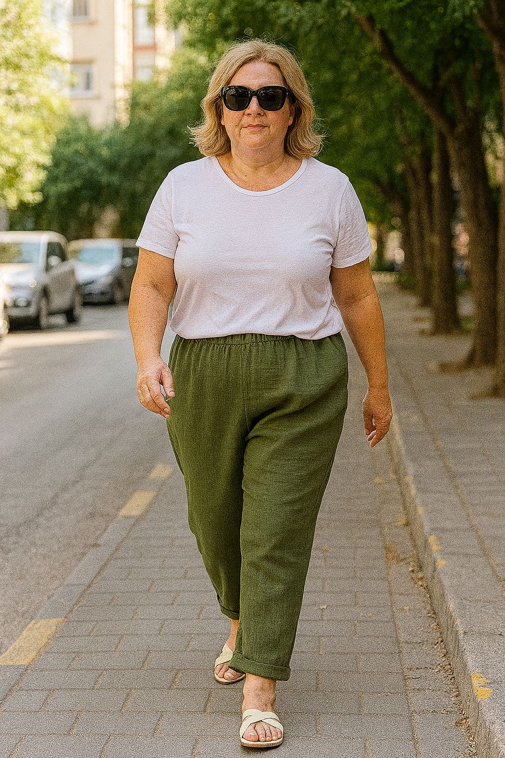 Plus Size Plain Trousers