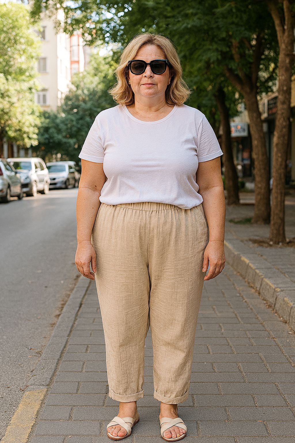 Plus Size Plain Trousers