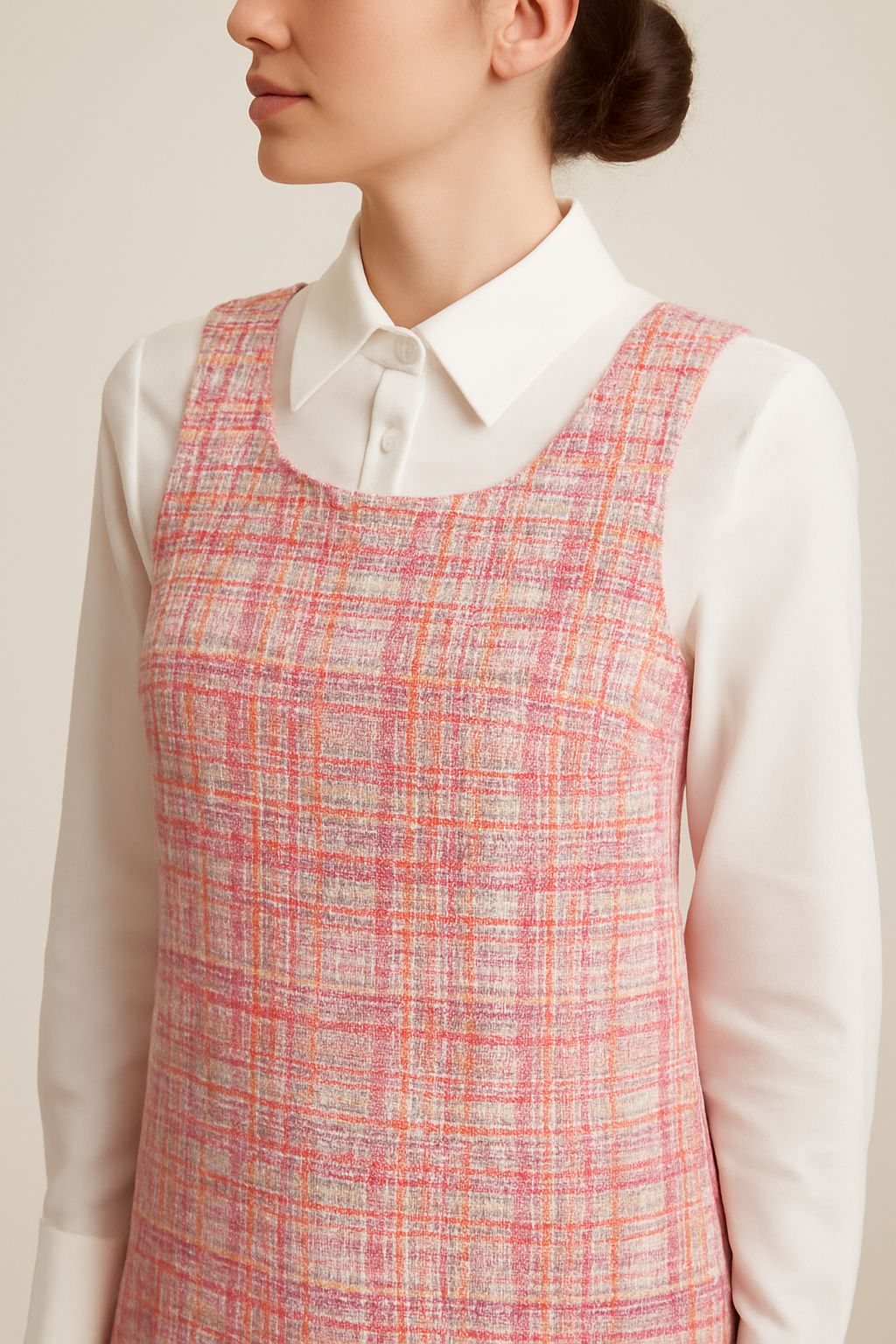 Vintage Touch Plaid Woven Dress
