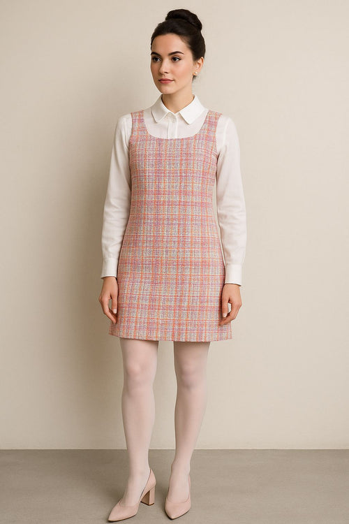 Vintage Touch Plaid Woven Dress