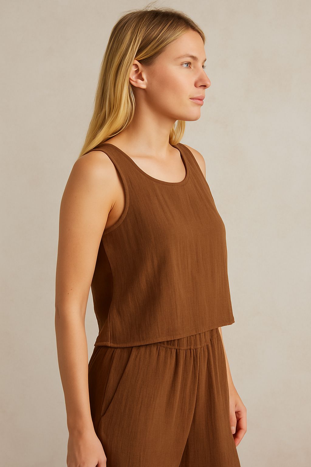 Double Layer Muslin Wide Leg Set
