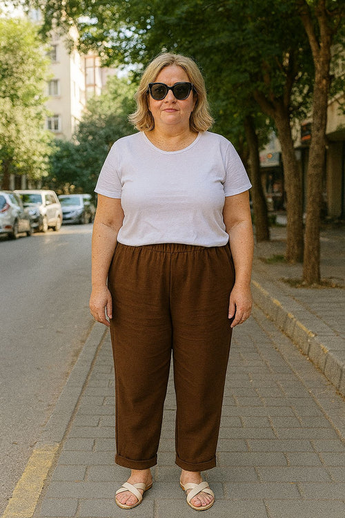Double Layered Muslin Plain Trousers