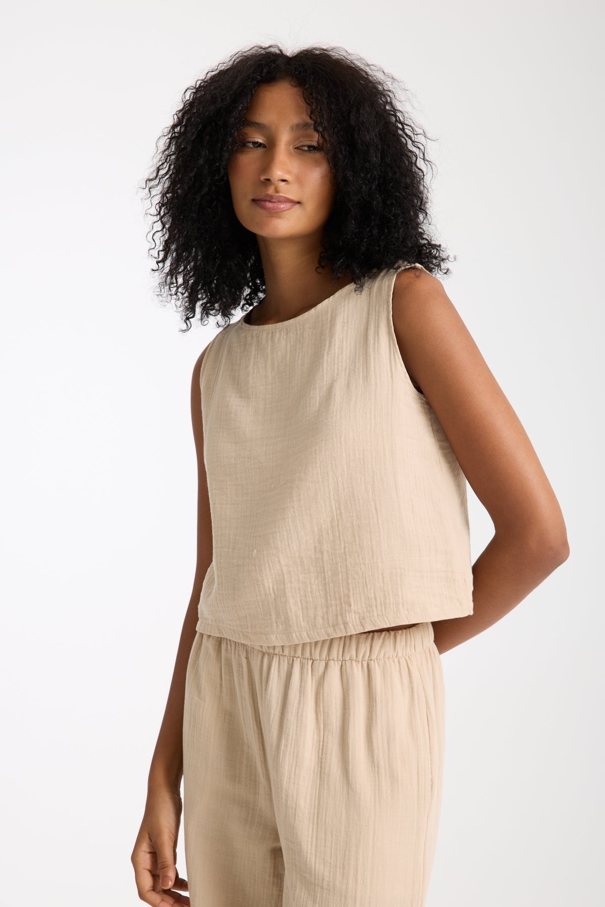 Double Layer Muslin Wide Leg Set