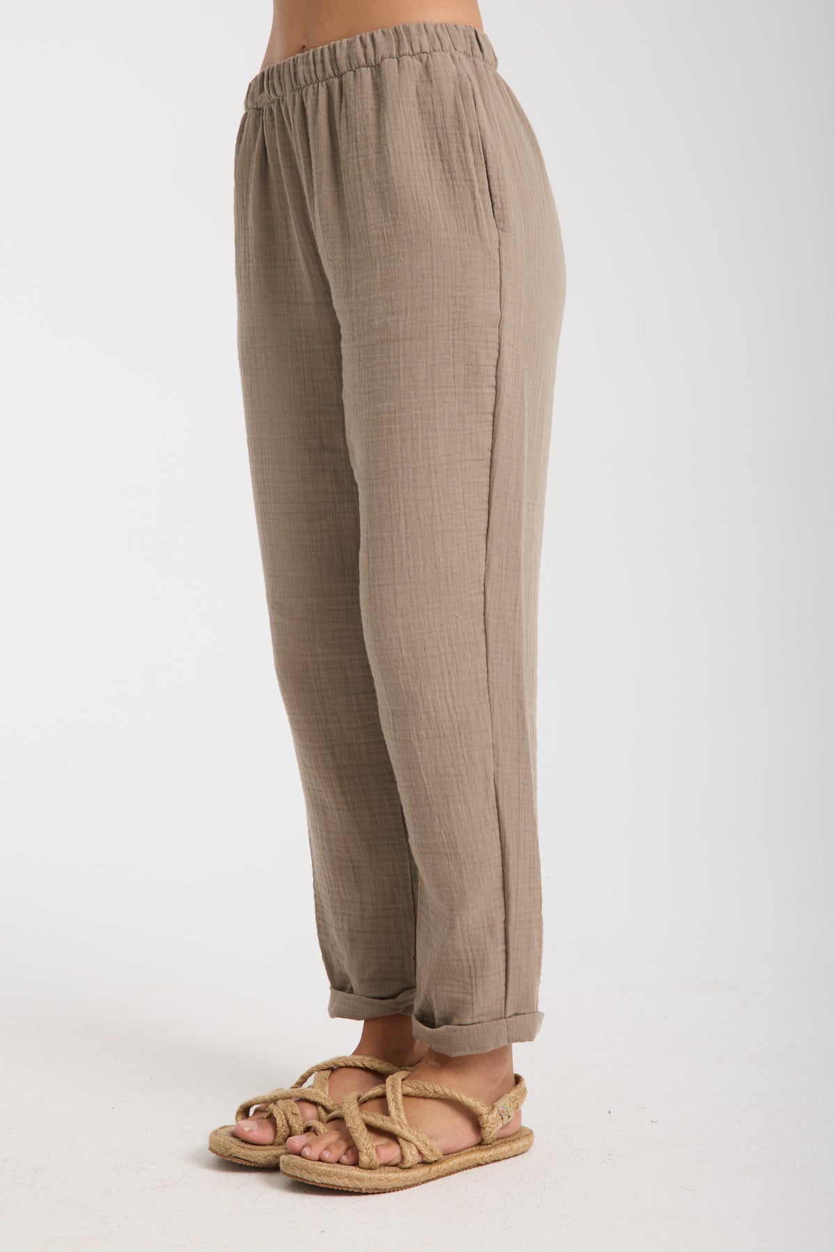 Double Layered Muslin Plain Trousers