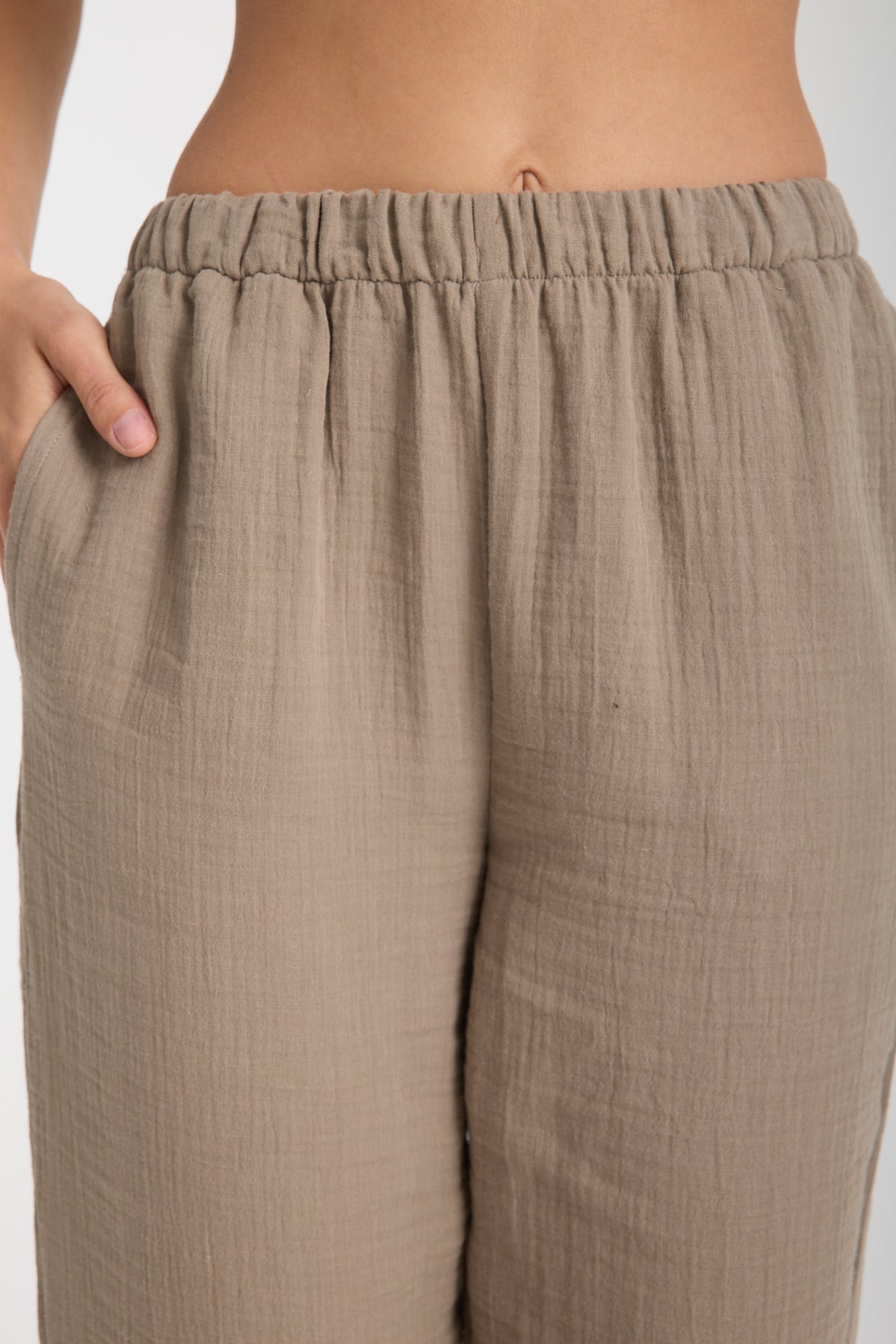 Double Layered Muslin Plain Trousers