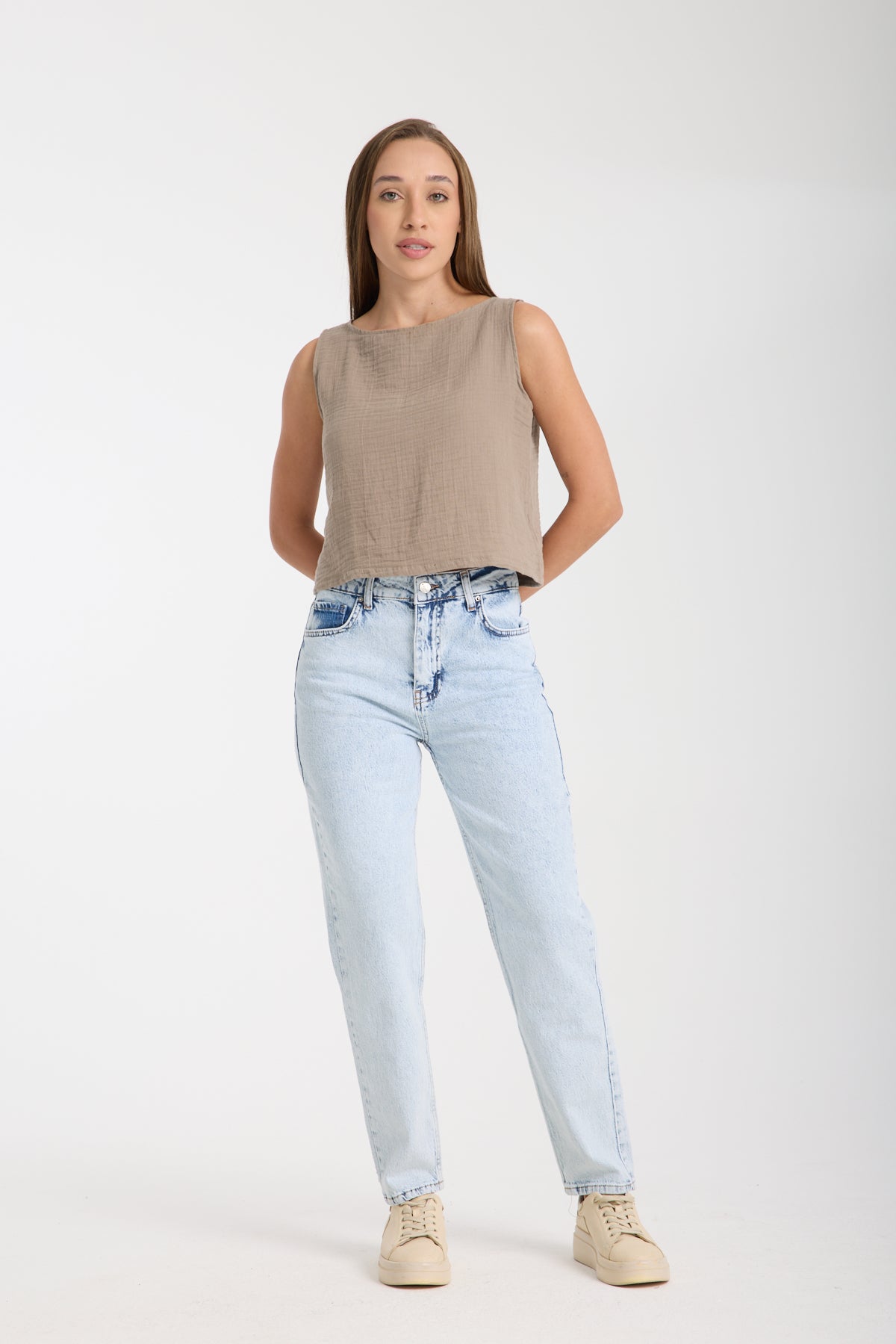 Double Layered Muslin Sleeveless Blouse