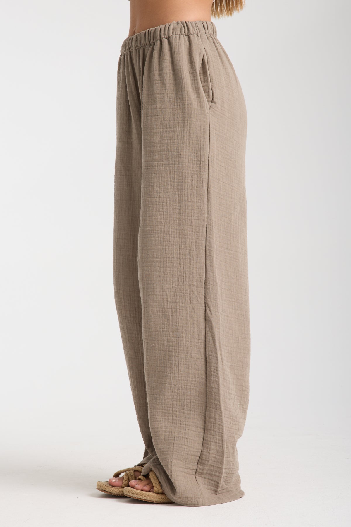 Double Layered Muslin Wide Leg Trousers