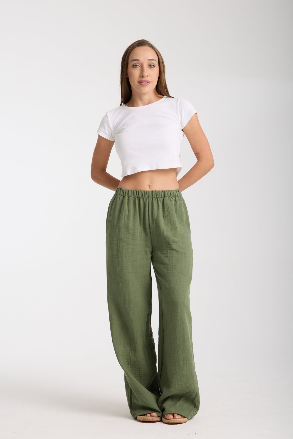 Double Layered Muslin Wide Leg Trousers