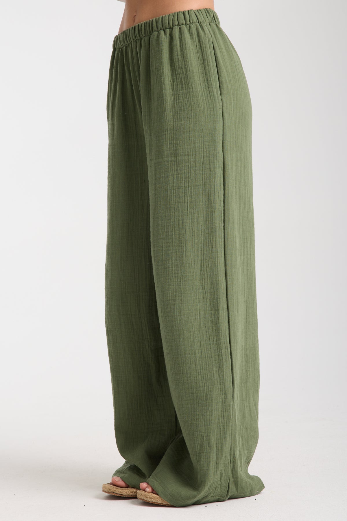 Double Layered Muslin Wide Leg Trousers