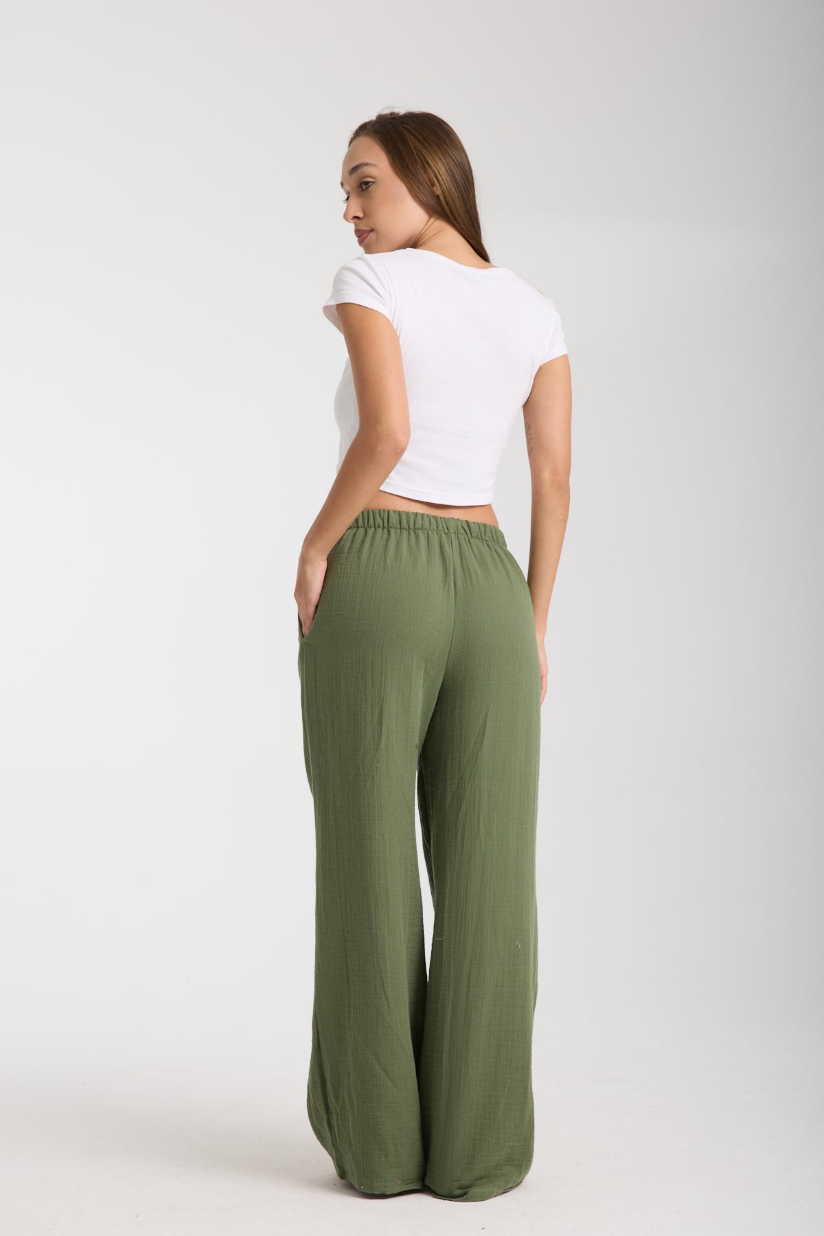 Double Layered Muslin Wide Leg Trousers