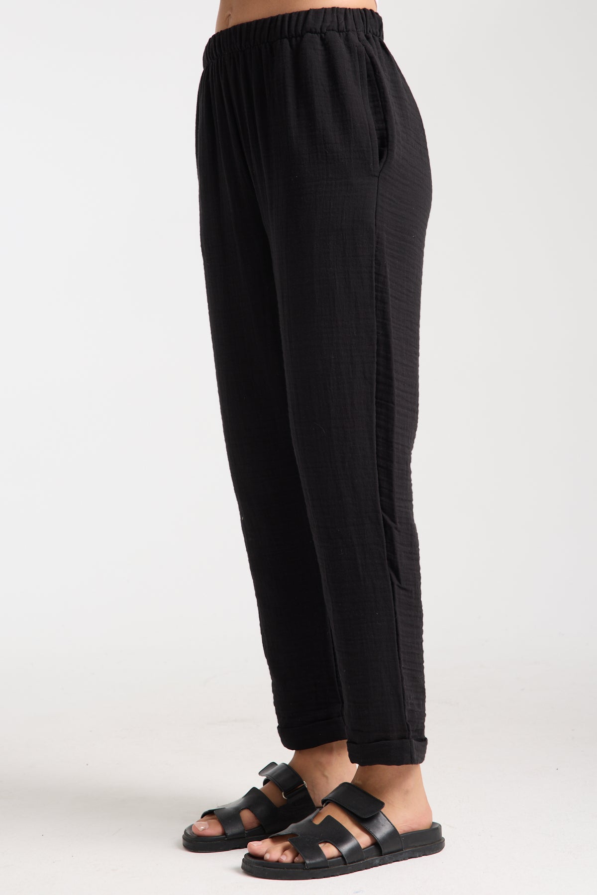 Double Layered Muslin Plain Trousers