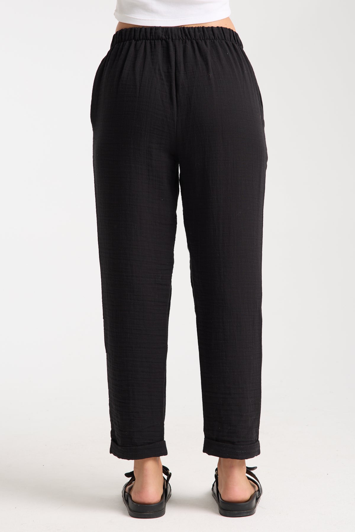 Double Layered Muslin Plain Trousers