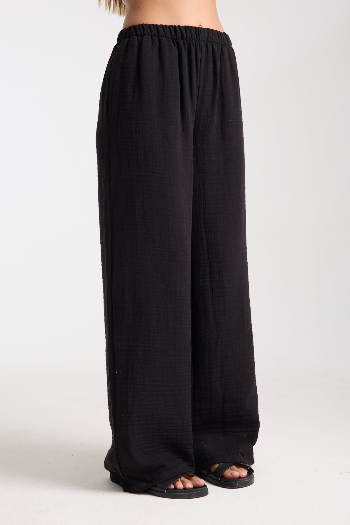Double Layered Muslin Wide Leg Trousers