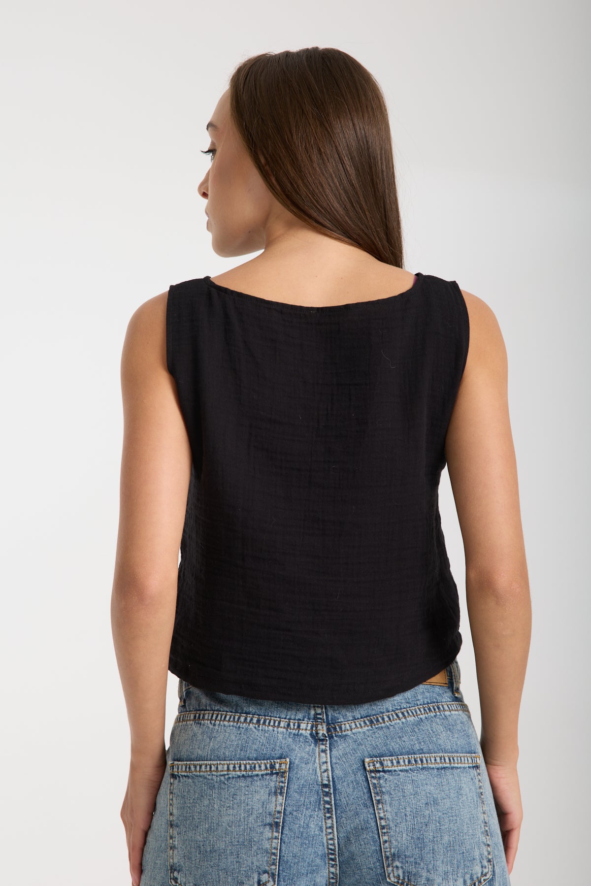 Double Layered Muslin Sleeveless Blouse