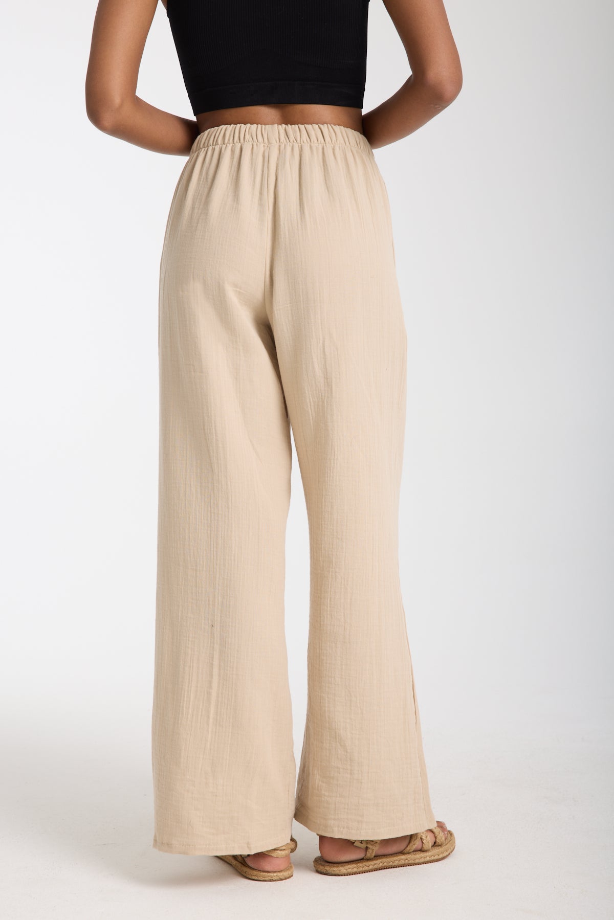 Double Layered Muslin Wide Leg Trousers