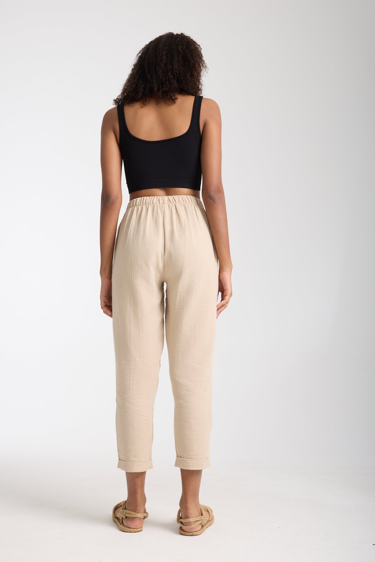Double Layered Muslin Plain Trousers