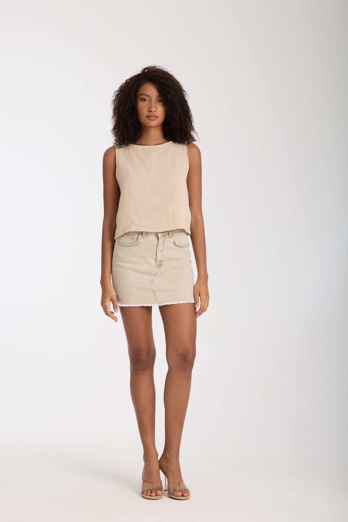 Double Layered Muslin Sleeveless Blouse