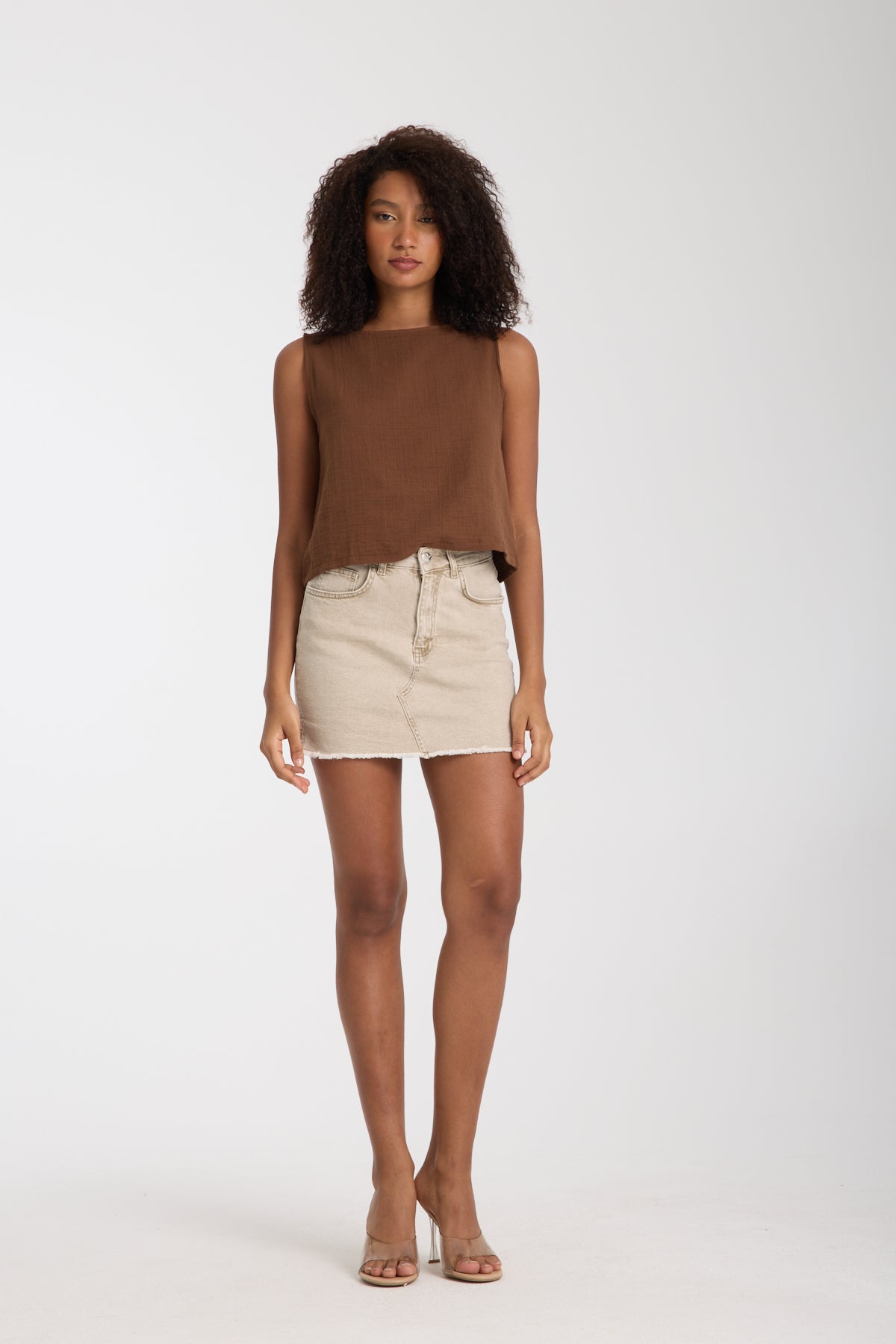 Double Layered Muslin Sleeveless Blouse
