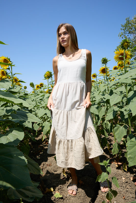 Gaia Layered Muslin Dress