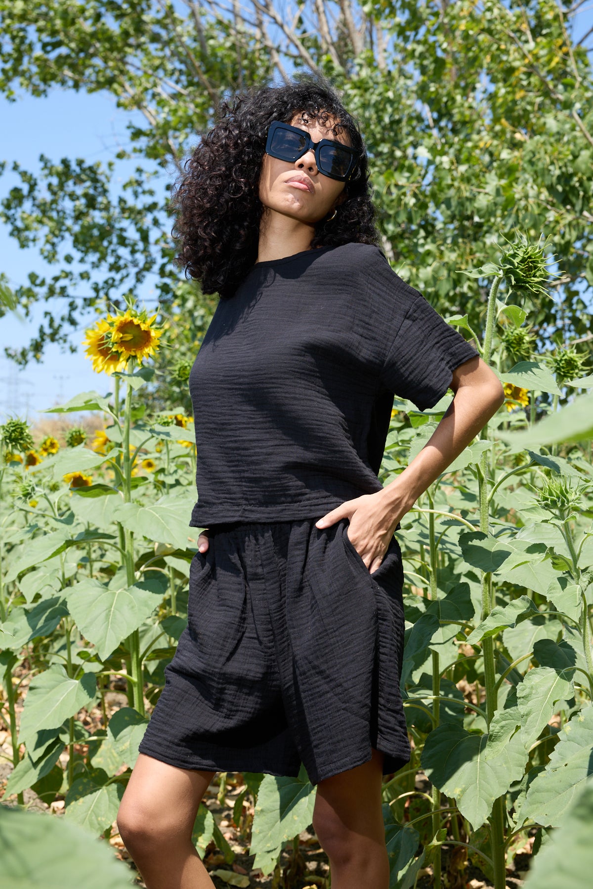 Double Layered Muslin T-Shirt & Shorts Set