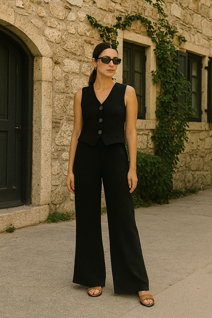 Double Layered Muslin Vest Set