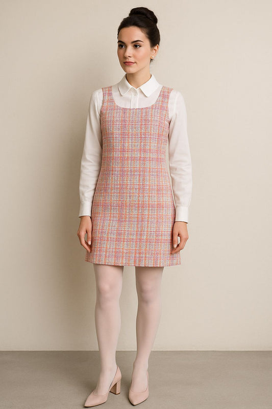 Vintage Touch Plaid Woven Dress