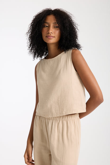 Double Layer Muslin Wide Leg Set