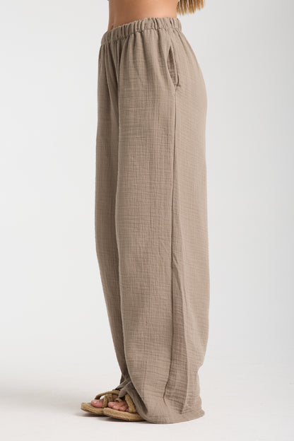 Double Layered Muslin Wide Leg Trousers