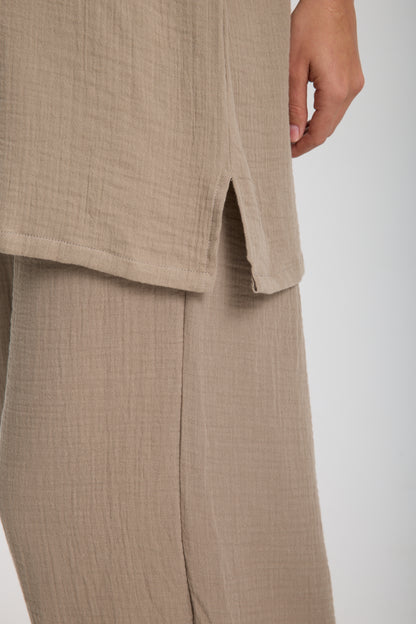 Double Layered Muslin Oversize Blouse Set