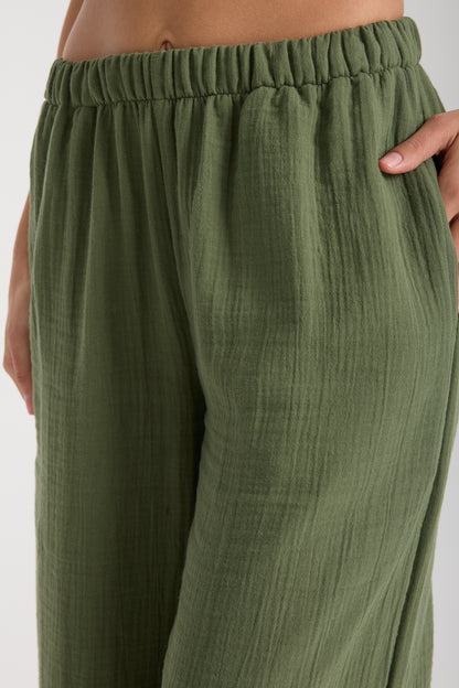 Double Layered Muslin Wide Leg Trousers