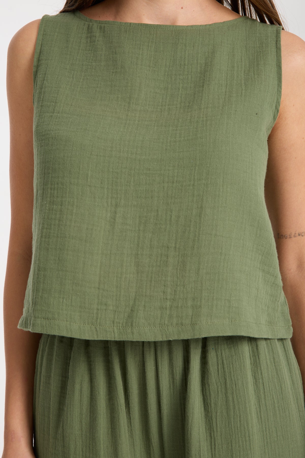 Double Layer Muslin Wide Leg Set