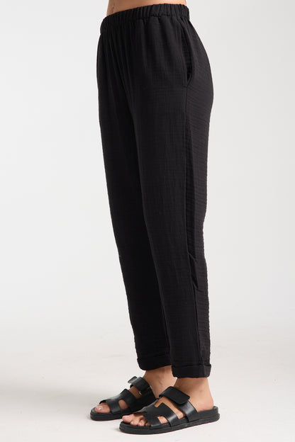 Double Layered Muslin Plain Trousers