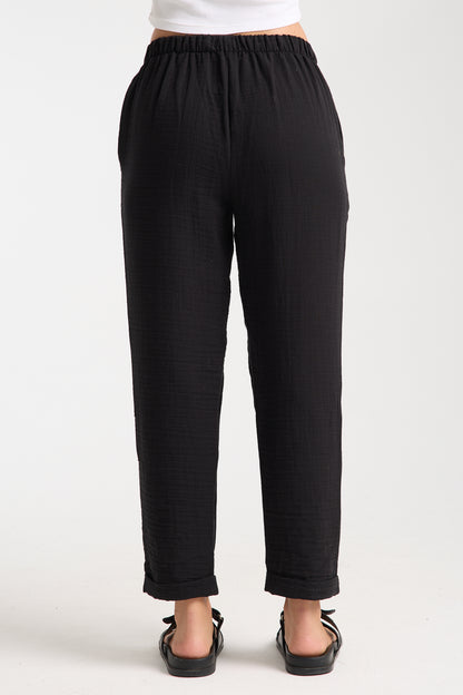 Double Layered Muslin Plain Trousers