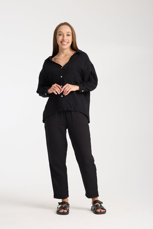 Double Layered Muslin Shirt Set