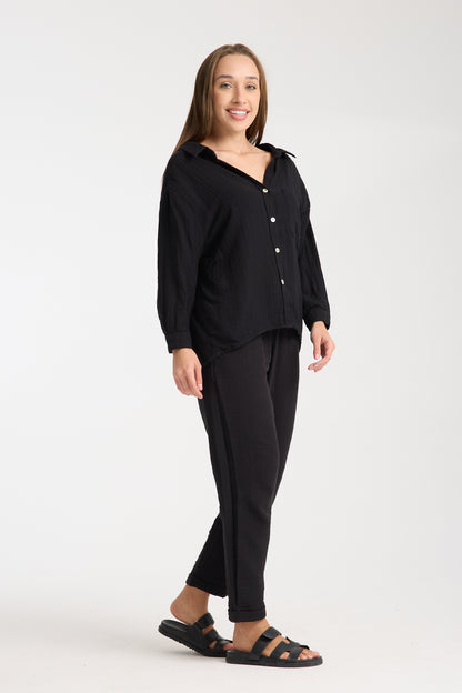 Double Layered Muslin Shirt Set