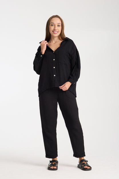 Double Layered Muslin Shirt Set