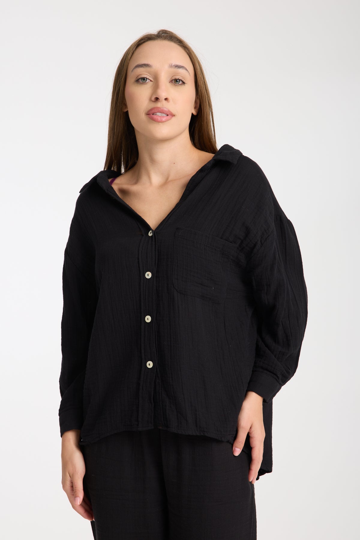 Double Layered Muslin Shirt Set