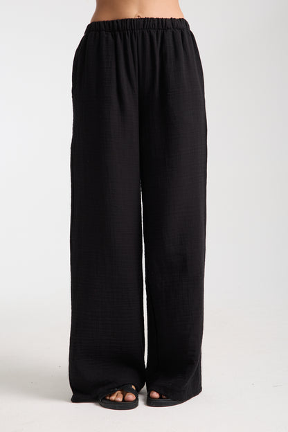 Double Layered Muslin Wide Leg Trousers
