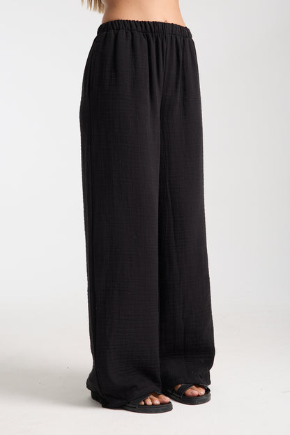 Double Layered Muslin Wide Leg Trousers