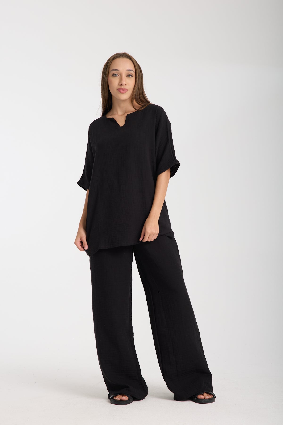 Double Layered Muslin Oversize Blouse Set