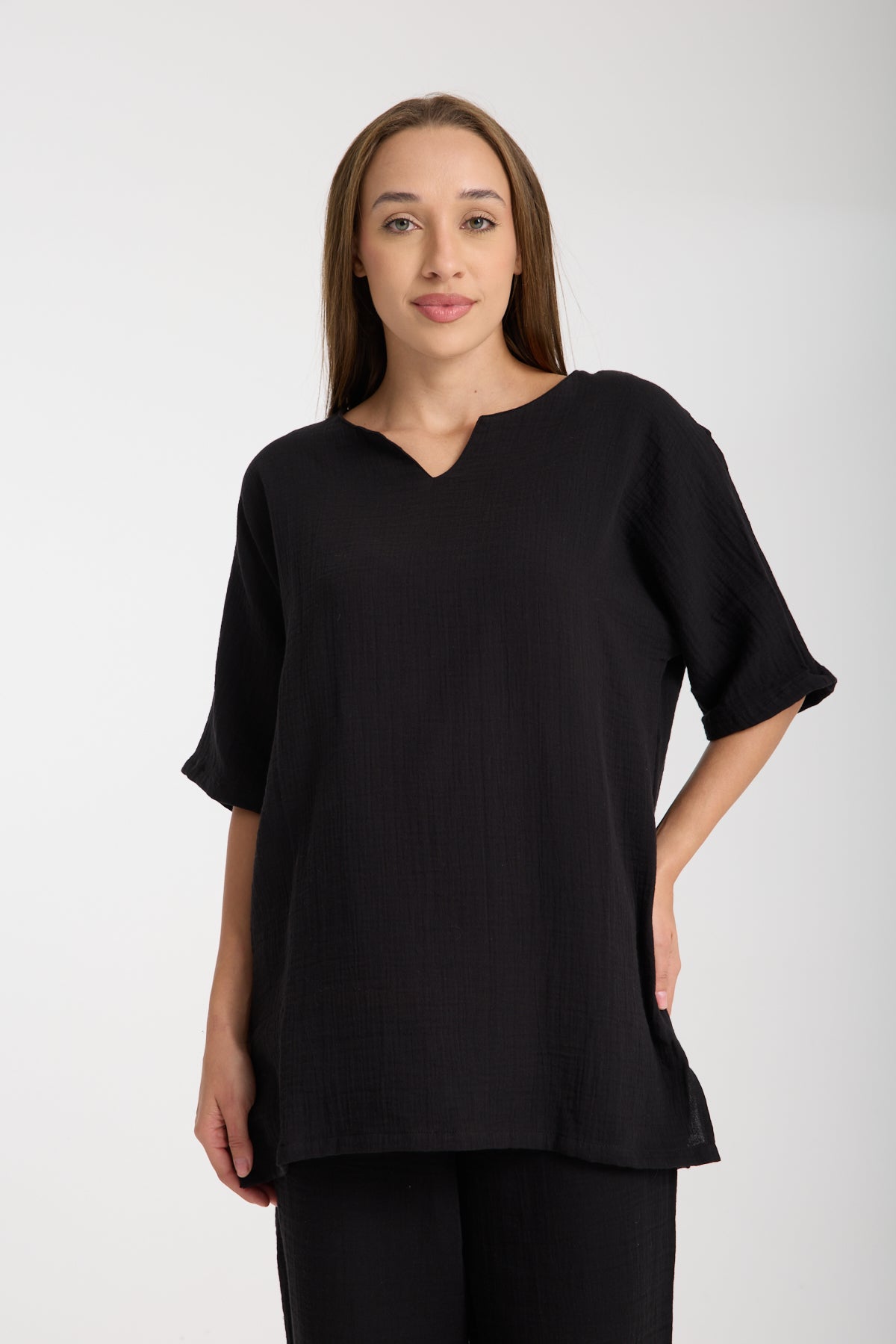 Double Layered Muslin Oversize Blouse Set