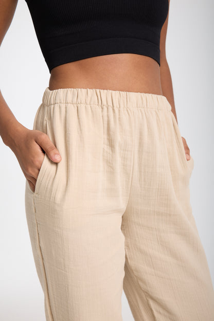 Double Layered Muslin Plain Trousers