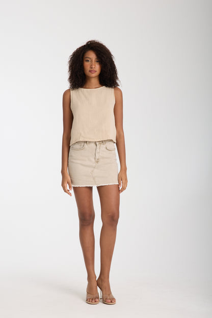 Double Layered Muslin Sleeveless Blouse