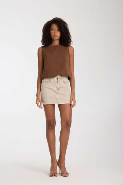 Double Layered Muslin Sleeveless Blouse